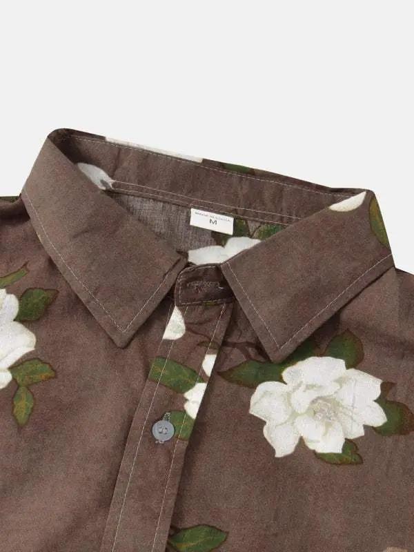 Vibrant Floral Print Short Sleeve Shirt for Men - Perfect for Spring and Summer Adventures - MENLL