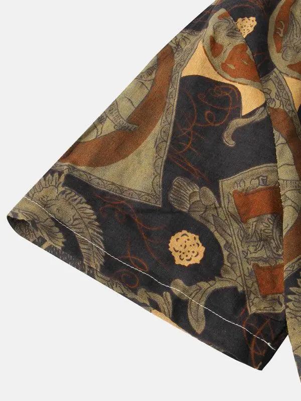 Vibrant Floral Print Short Sleeve Shirt for Men - Perfect for Spring and Summer Adventures - MENLL