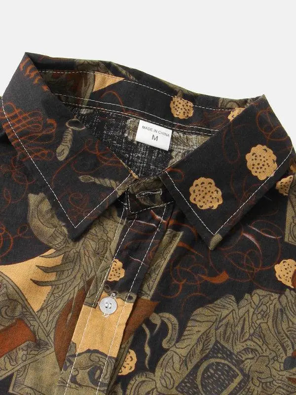 Vibrant Floral Print Short Sleeve Shirt for Men - Perfect for Spring and Summer Adventures - MENLL