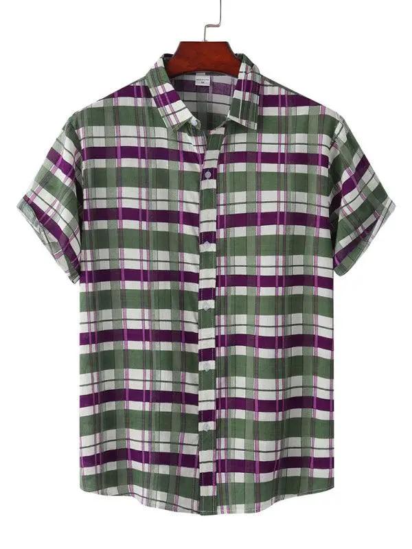 Vibrant Hawaiian Floral Short Sleeve Beach Shirt for Effortless Summer Style - MENLL