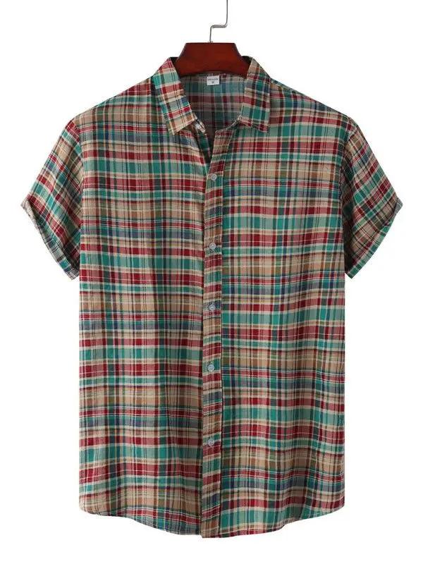 Vibrant Hawaiian Floral Short Sleeve Beach Shirt for Effortless Summer Style - MENLL
