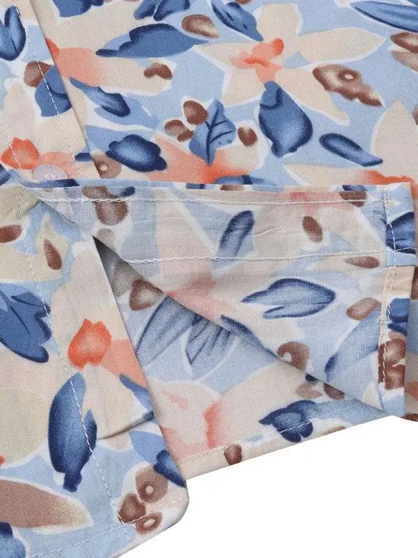 Vibrant Hawaiian Floral Short Sleeve Beach Shirt for Effortless Summer Style - MENLL
