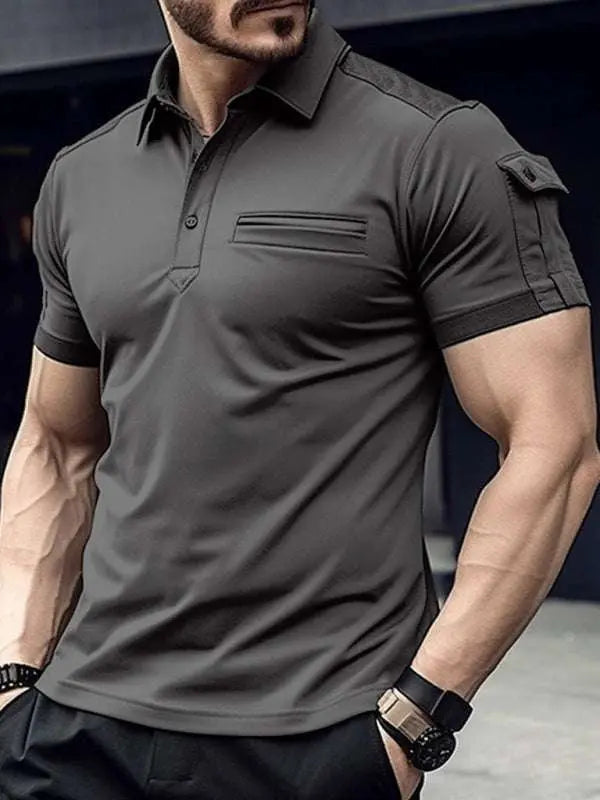 MENLL Muscle Fit Polo Shirt Men's Sports & Casual Top - Pocket, Elevate Style by MENLL