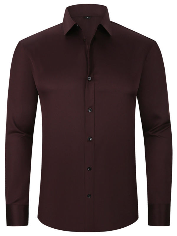 Elegantly Crafted Men's Wrinkle-Free Long-Sleeve Shirt for Effortless Style - MENLL