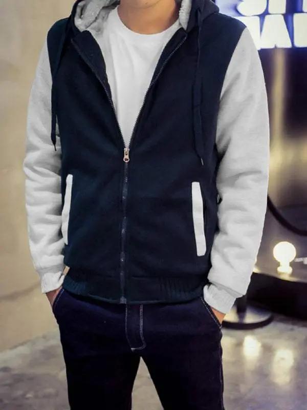 Cozy Comfort: Men's Hooded Fleece Sports Jacket for Ultimate Leisure and Style - MENLL