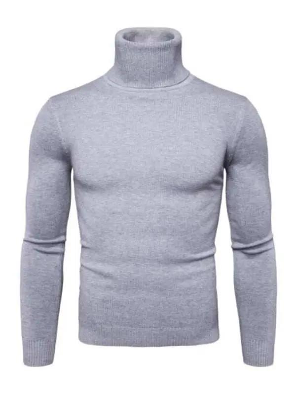Classic Turtleneck Wool Sweater for Men - Cozy All-Match Knitted Design - MENLL