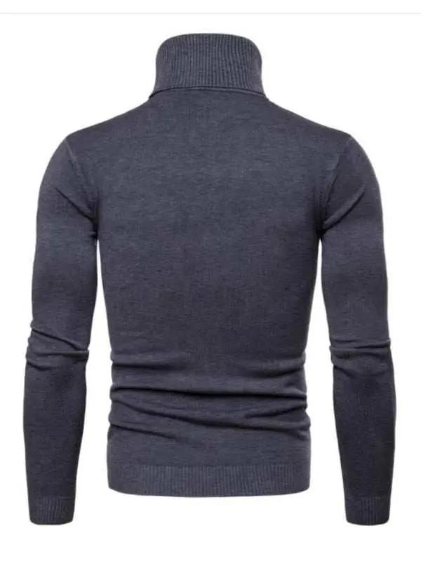 Classic Turtleneck Wool Sweater for Men - Cozy All-Match Knitted Design - MENLL