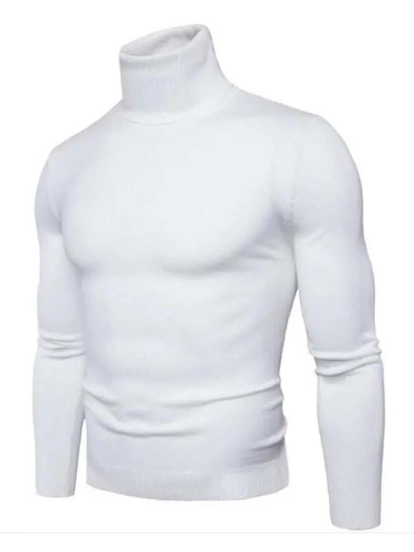 Classic Turtleneck Wool Sweater for Men - Cozy All-Match Knitted Design - MENLL