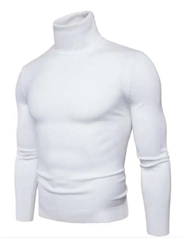 MENLL Wool Turtleneck Sweater Men's Casual Knit Cozy All Match Top by MENLL