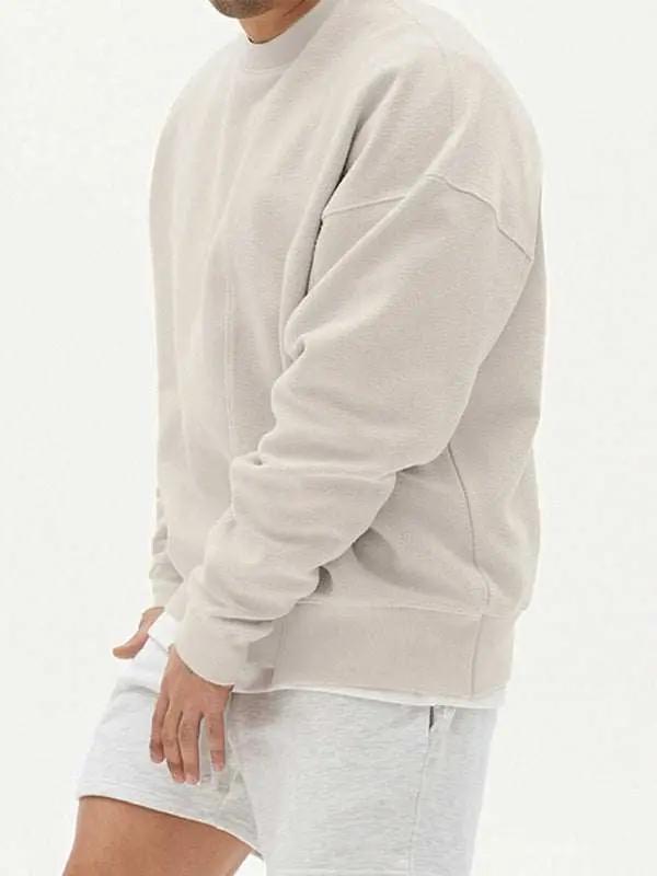 Stylish Men's Color-Block Knit Crew Neck Sweatshirt for Effortless Casual Charm - MENLL