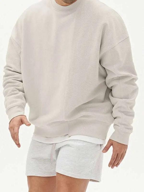 Stylish Men's Color-Block Knit Crew Neck Sweatshirt for Effortless Casual Charm - MENLL