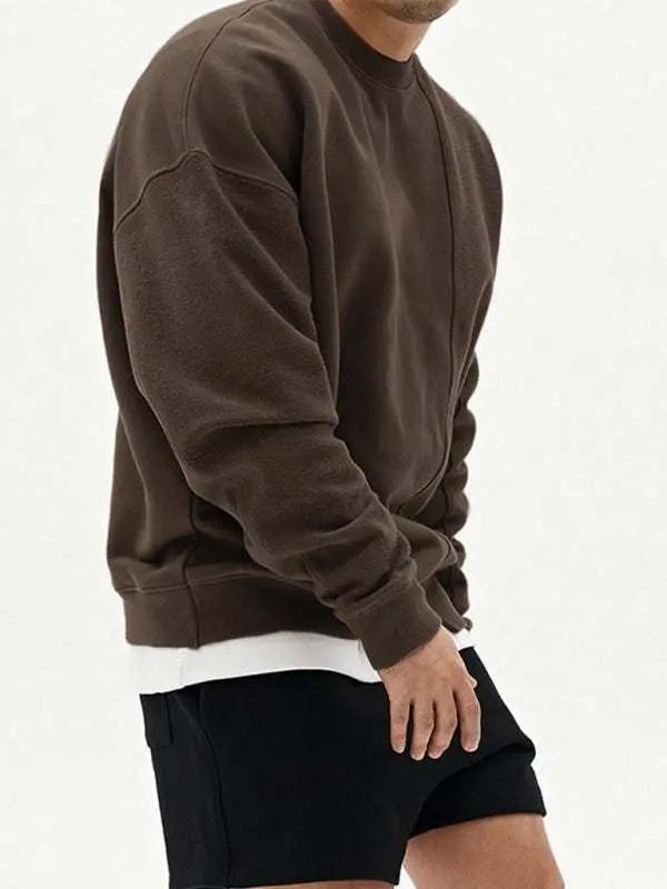Stylish Men's Color-Block Knit Crew Neck Sweatshirt for Effortless Casual Charm - MENLL