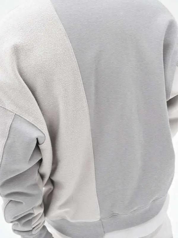 Stylish Men's Color-Block Knit Crew Neck Sweatshirt for Effortless Casual Charm - MENLL