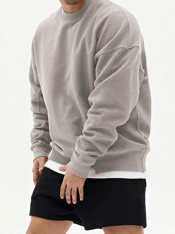 Stylish Men's Color-Block Knit Crew Neck Sweatshirt for Effortless Casual Charm - MENLL