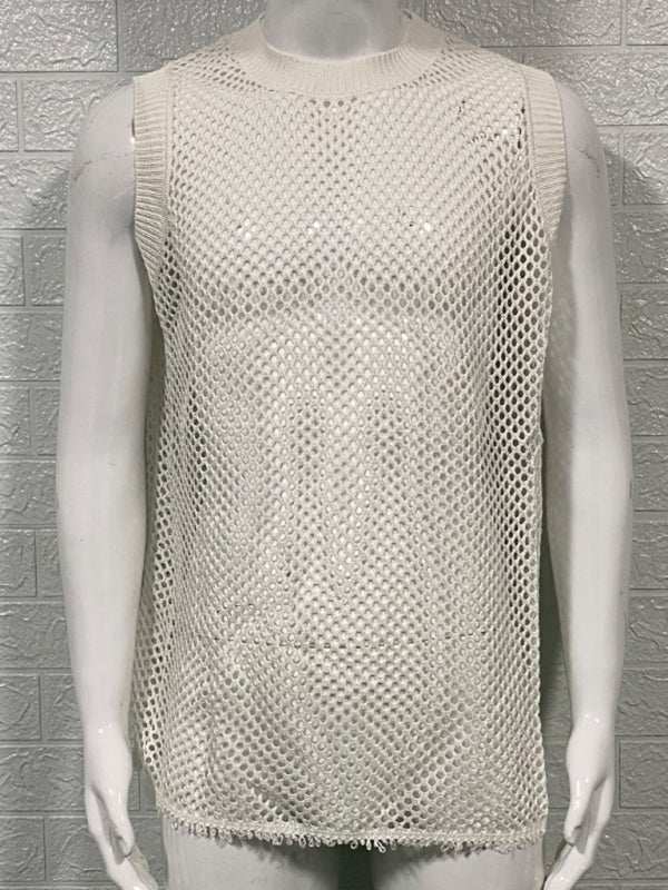 Stylish Men's Hollow Knitted Sleeveless Vest - Perfect for Spring-Summer Casual Wear - MENLL