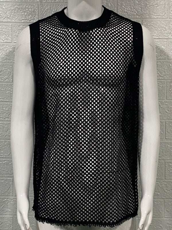 Stylish Men's Hollow Knitted Sleeveless Vest - Perfect for Spring-Summer Casual Wear - MENLL