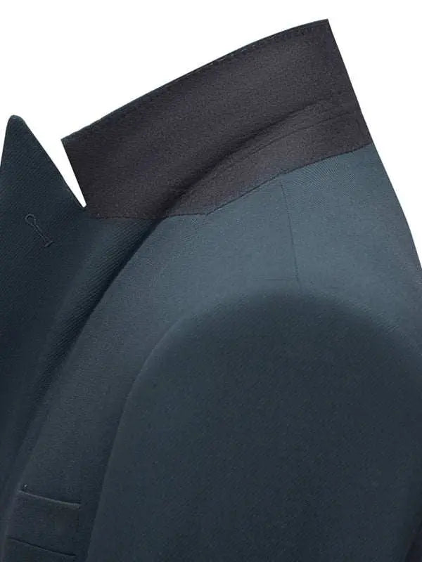 MENLL Double Breasted Suit Men's Formal Blazer Set Wedding Business Slim Fit by MENLL