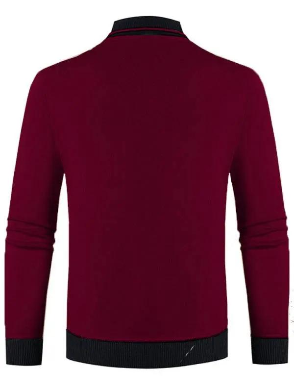 Sleek Velvet-Enhanced Men's Half Turtleneck Slim-Fit Sweater for Autumn-Winter - MENLL