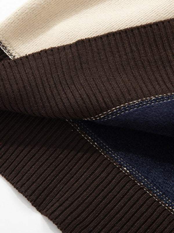 Sleek Velvet-Enhanced Men's Half Turtleneck Slim-Fit Sweater for Autumn-Winter