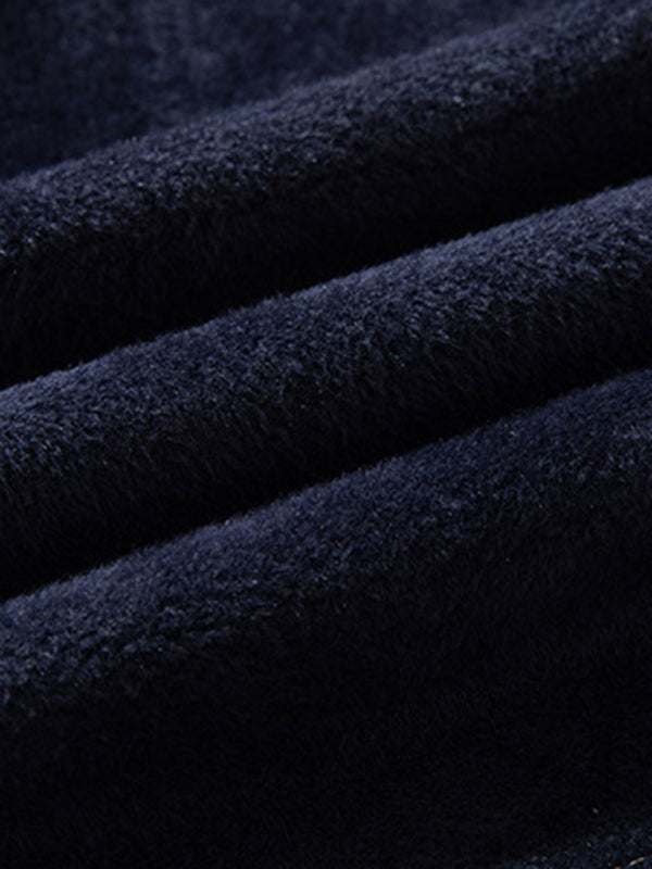 Sleek Velvet-Enhanced Men's Half Turtleneck Slim-Fit Sweater for Autumn-Winter