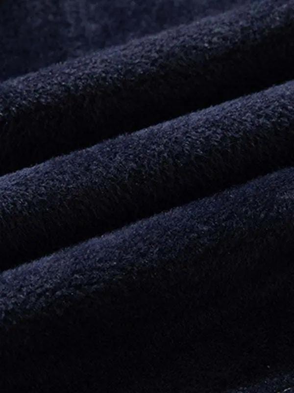 Sleek Velvet-Enhanced Men's Half Turtleneck Slim-Fit Sweater for Autumn-Winter - MENLL