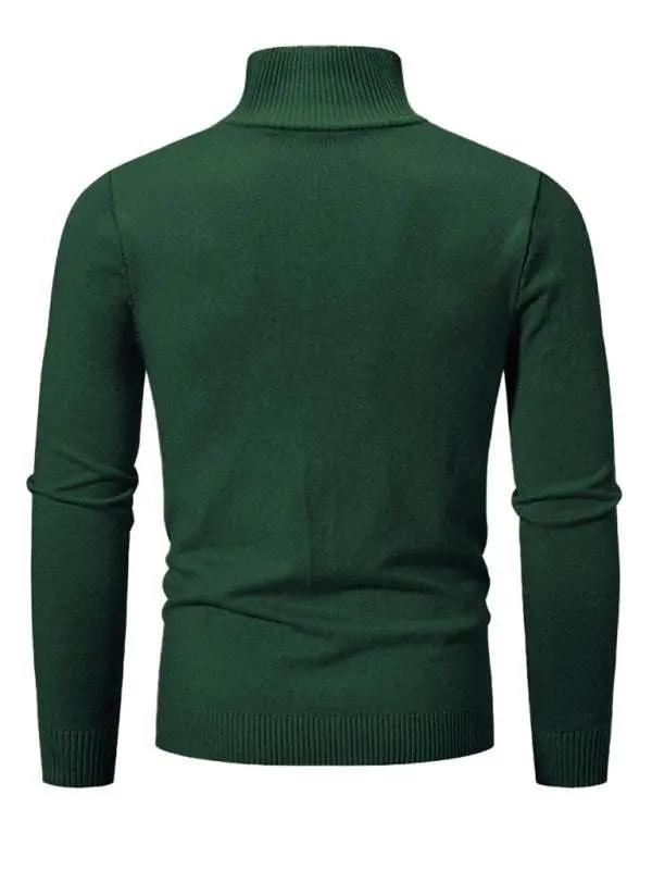 Versatile Men's Half-Zip Solid Color Sweater with Stand Collar - Effortless Style for Every Season - MENLL