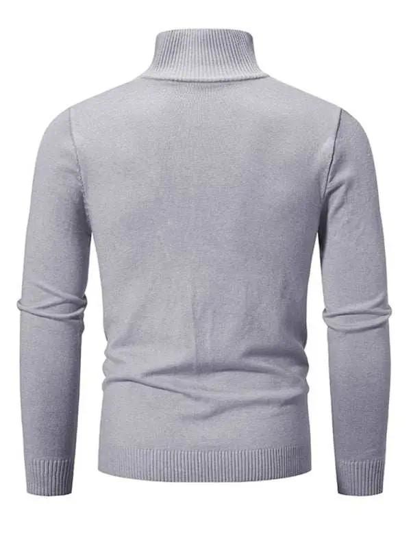 Versatile Men's Half-Zip Solid Color Sweater with Stand Collar - Effortless Style for Every Season - MENLL