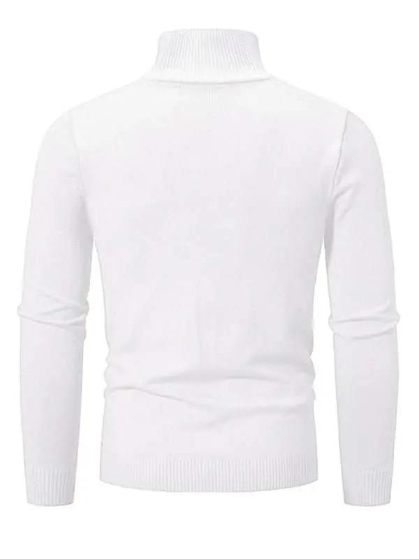 Versatile Men's Half-Zip Solid Color Sweater with Stand Collar - Effortless Style for Every Season - MENLL