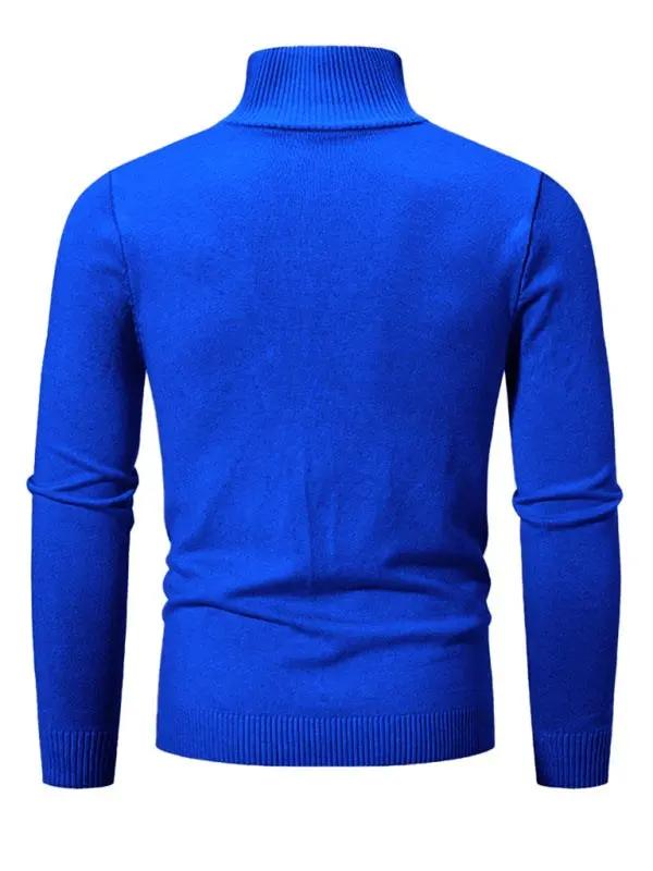 Versatile Men's Half-Zip Solid Color Sweater with Stand Collar - Effortless Style for Every Season - MENLL