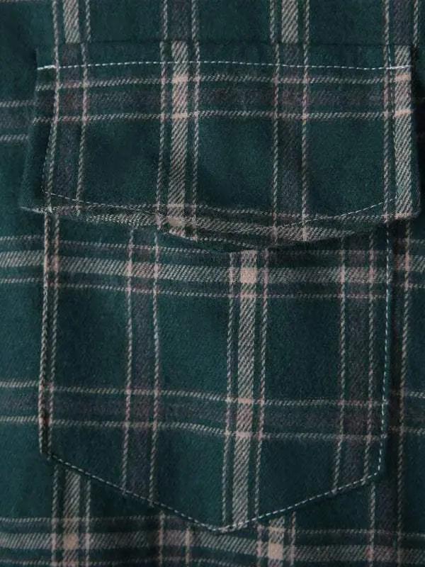 Chic Plaid Long-Sleeve Cardigan Jacket – Versatile Casual Essential for Effortless Style - MENLL