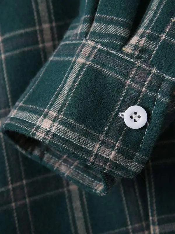 Chic Plaid Long-Sleeve Cardigan Jacket β Versatile Casual Essential for Effortless Style - MENLL