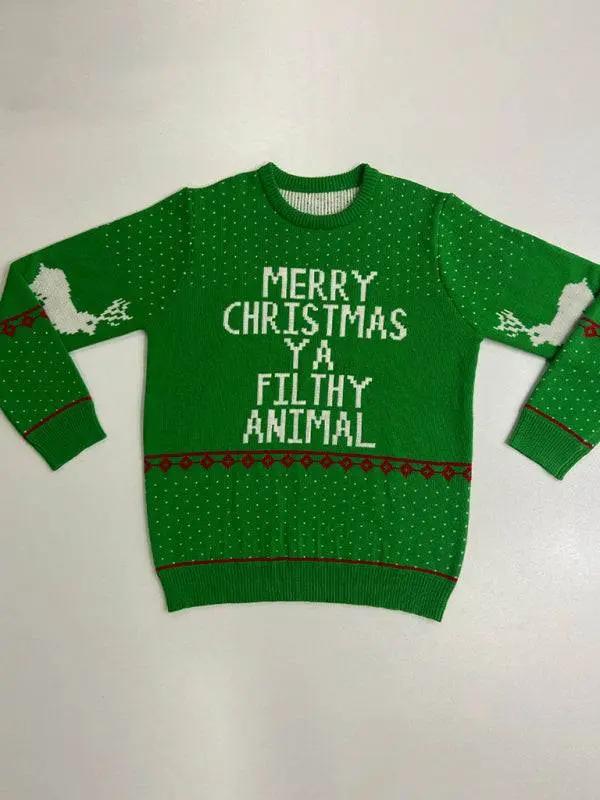 Festive Knit Comfort: Men's Loose-Fit Christmas Sweater - MENLL