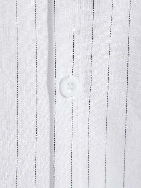 Trendy Striped Short Sleeve Shirt for Men – Casual Comfort Meets Style! - MENLL