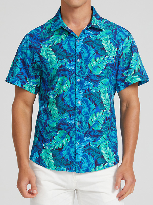 Tropical Paradise Men's Short Sleeve Hawaiian Vacation Shirt - MENLL