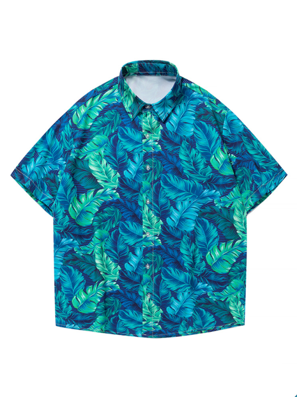 Tropical Paradise Men's Short Sleeve Hawaiian Vacation Shirt - MENLL