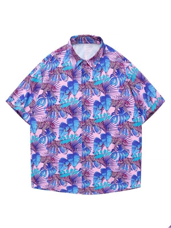 Tropical Paradise Men's Short Sleeve Hawaiian Vacation Shirt - MENLL