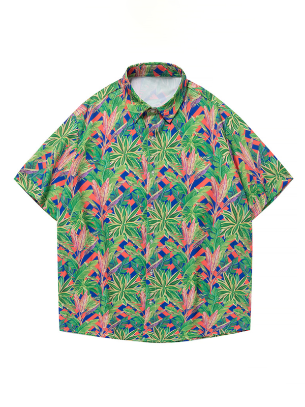 Tropical Paradise Men's Short Sleeve Hawaiian Vacation Shirt - MENLL