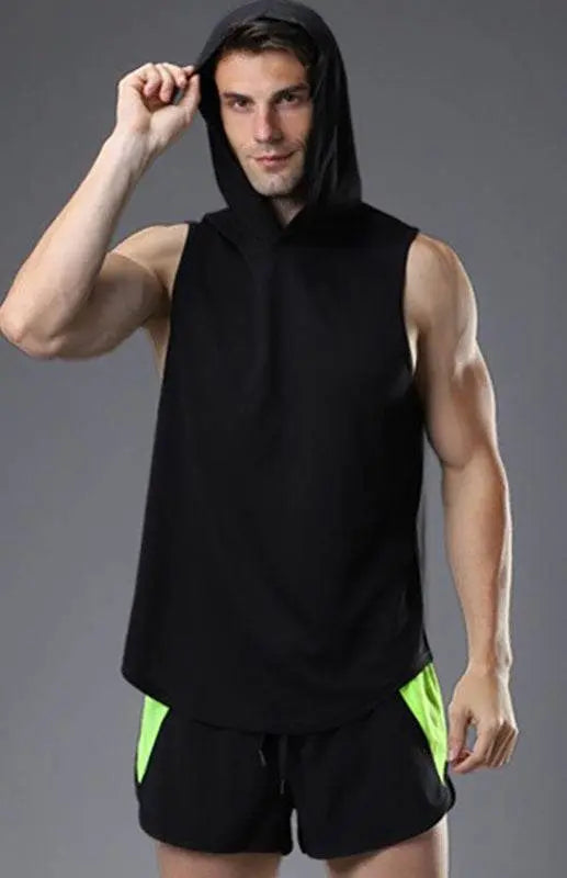 MENLL Hooded Quick Dry Sports Vest Men's Performance Training Vest - Ultimate Comfort by MENLL