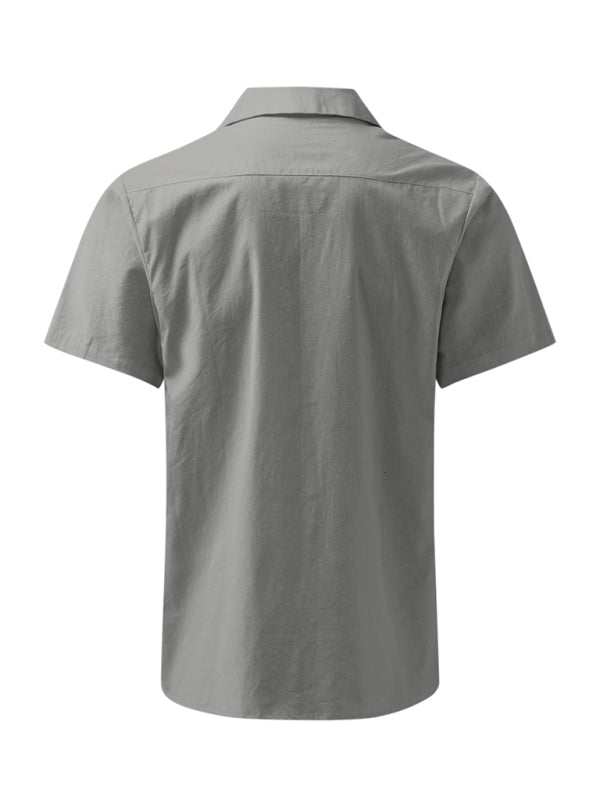 Effortlessly Stylish Men's Linen Lapel Shirt for Spring-Summer Adventures