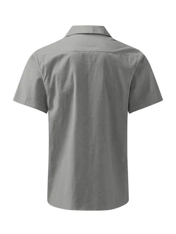 Effortlessly Stylish Men's Linen Lapel Shirt for Spring-Summer Adventures - MENLL