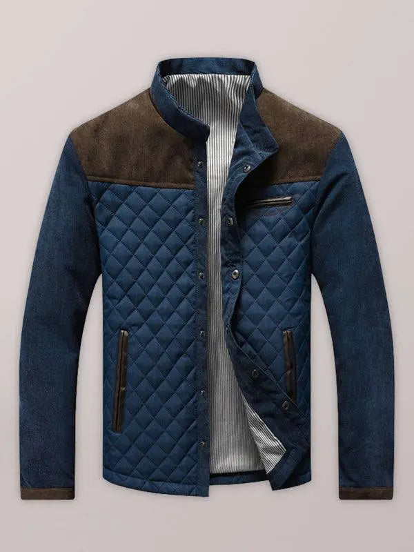 MENLL Blue Thickened Jacket Youth Casual Outerwear Pockets by MENLL