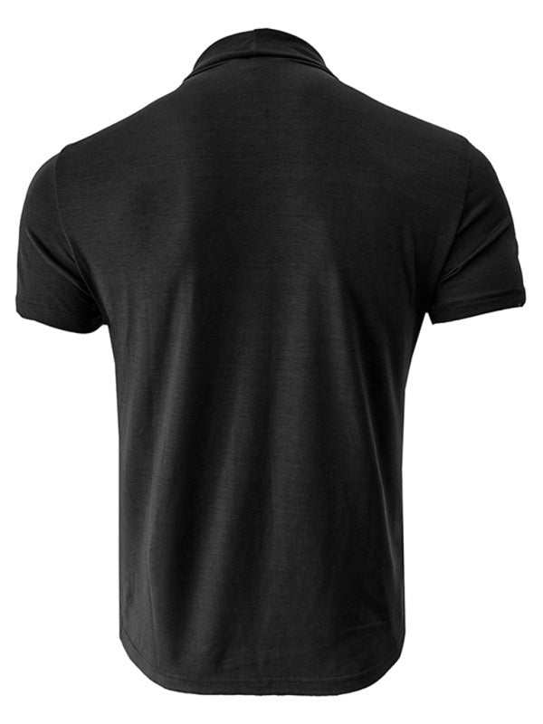 Versatile Men's Short-Sleeve Turtleneck Tee - Perfect for Spring and Summer Styling - MENLL