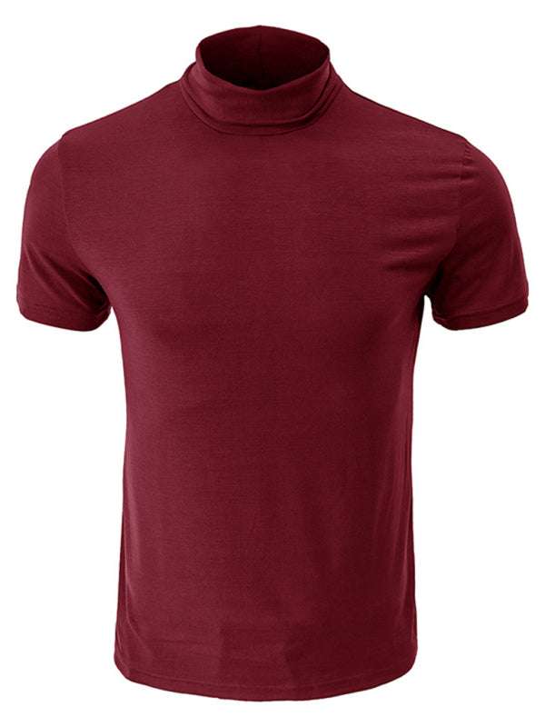 Versatile Men's Short-Sleeve Turtleneck Tee - Perfect for Spring and Summer Styling - MENLL