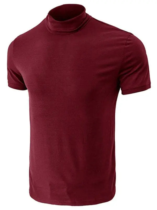 Versatile Men's Short-Sleeve Turtleneck Tee - Perfect for Spring and Summer Styling - MENLL
