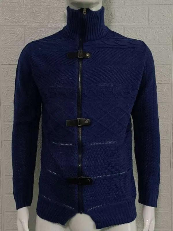 Stylish Men's Knitted Cardigan Jacket with Leather Buttons - Perfect for Spring-Summer Leisure Wear - MENLL