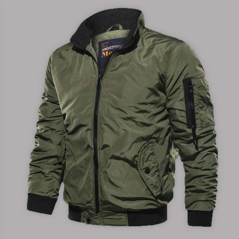 Men's autumn-winter cotton jacket, stylish and minimalist design, perfect for casual wear.