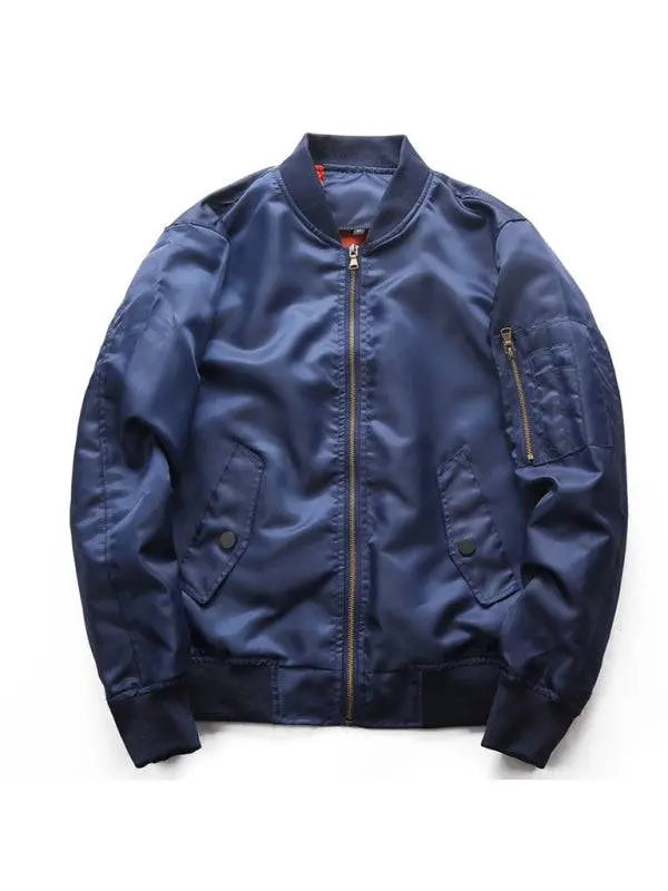 MENLL Lightweight Pilot Jacket Men's Casual Outerwear - Baseball Collar, Spring/Fall by MENLL