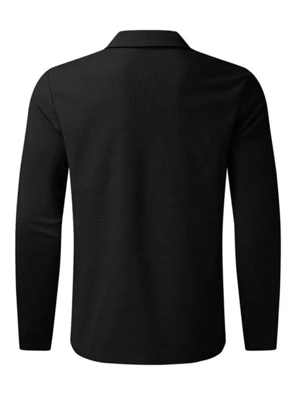 Stylish Men's Waffle Zip Lapel Jacket - Versatile Cardigan for All Seasons - MENLL