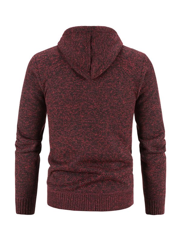 Cozy Casual Knitted Hooded Zipper Jacket for Men - Perfect for Autumn Adventures - MENLL