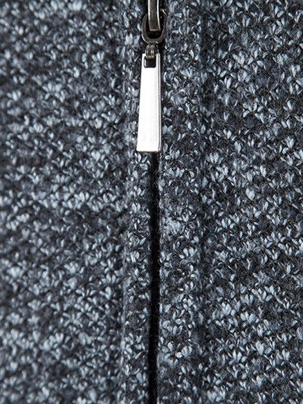 Cozy Casual Knitted Hooded Zipper Jacket for Men - Perfect for Autumn Adventures - MENLL